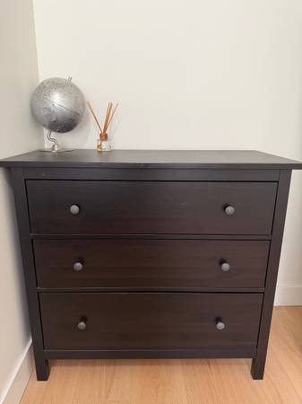 ikea hemnes 3 drawer dresser black brown 3-Drawer Chest - furniture - by owner That’s why a wall 26082024md Beloved | Black Velvet Color:Midnight blue