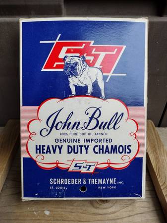 Vintage John Bull Heavy Duty Chamois New in Excellent Graphics Box 1