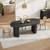 71" Oval Dining Table Kitchen Table With Tambour Double Pedestal Base 10 thumbnail