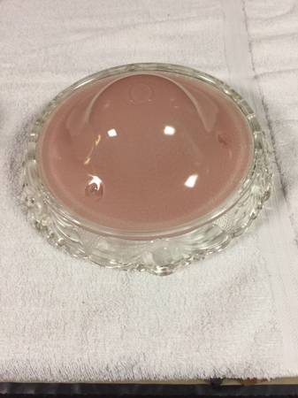 Vintage Pink Glass Ceiling Light Shade 1