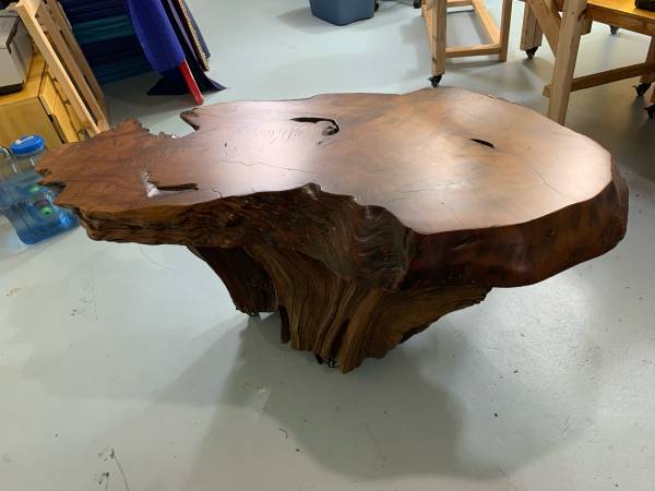 Solid Live-Edge Root Coffee Table on Casters 1