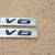 Two V6 Engine Emblems Chrome and Black 3" X 3/4" Metal Alloy Construct 1 thumbnail