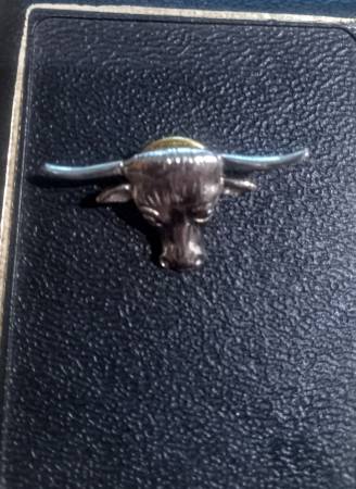 VINTAGE PEWTER LONGHORN LAPEL OR HAT PIN - $10 (brentwood / oakley)63471476491265121
