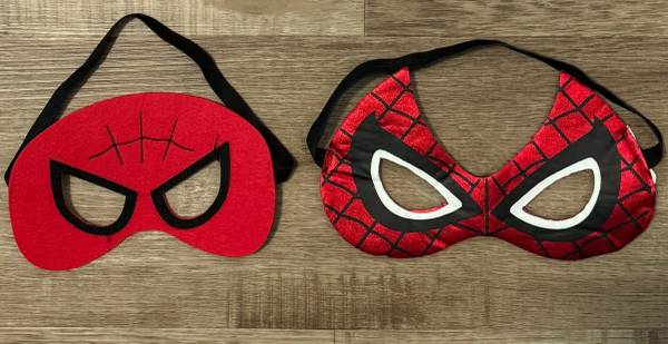 🧒🕸️ 2 Kids SpiderMan Face Masks, 1 Silk/Satin, 1 Felt (brand new) 1