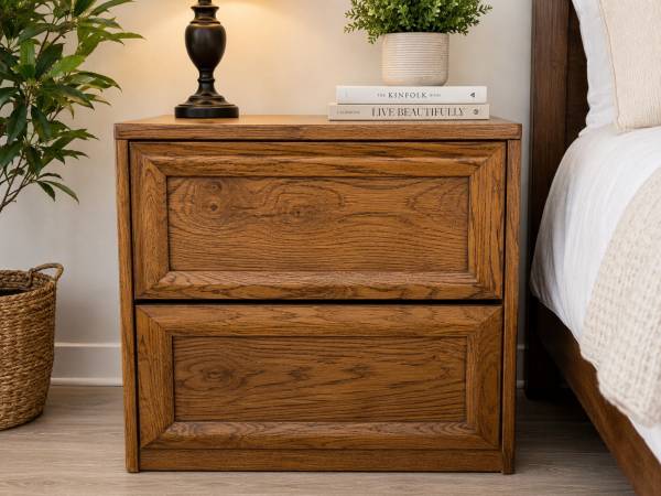 Thomasville Oak 2-Drawer Nightstand - $75 1