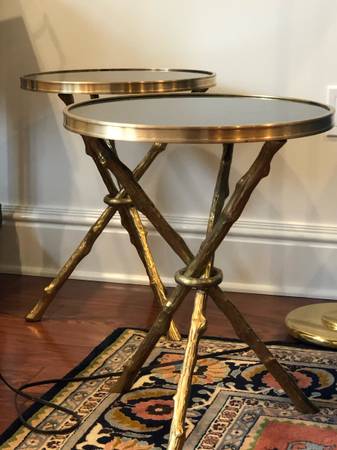 Twig Side Table black granite Global Views (retail $1200) 1