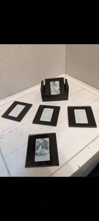 Set of 5 Black Picture Frame Coasters 1