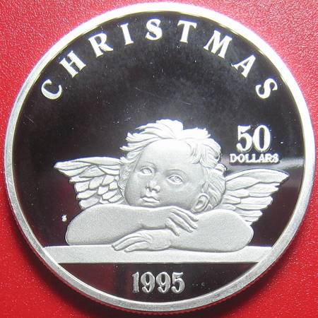 $50 Marshall Island 1995 Christmas Silver coin 1