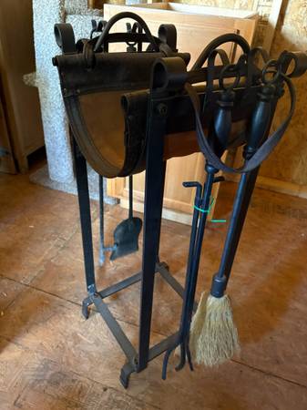 Fireplace tool set-up. 1