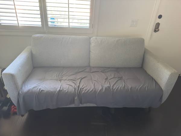 Light Grey Fabric Sofa 1