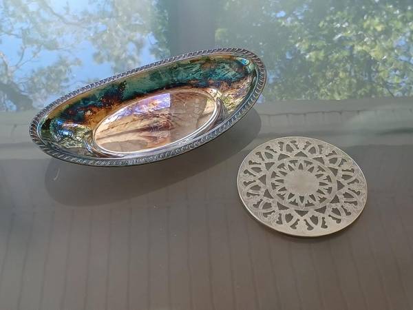 Silver Dish and Trivet 1