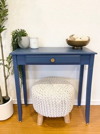 Deep Blue wooden console table Entryway Desk 1