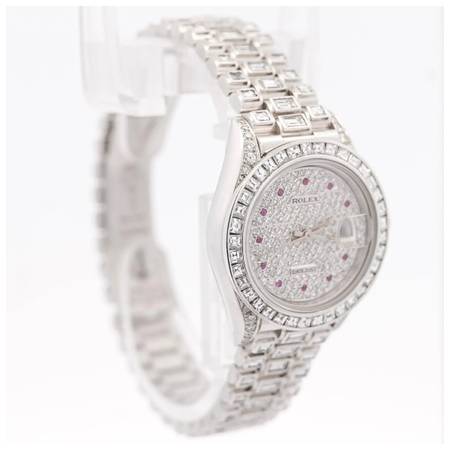 Rolex Platinum DateJust Presidential 15 Carat Diamond 26mm Watch 1