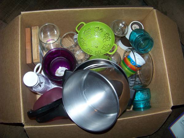 Free Box of Kitchen Stuff and 2 Bags Of Decorative Flowers / Plants 1