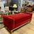 Red Velvet Sofa Bench with Wood Base and Cushion 9 thumbnail