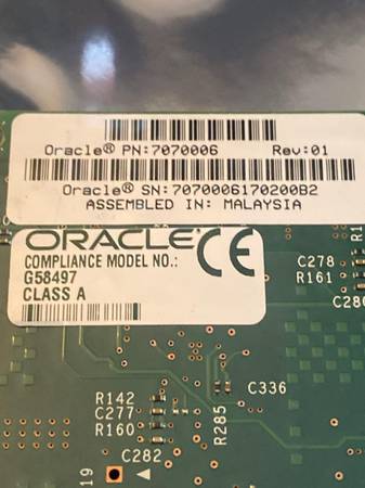 INTEL Sun - Oracle 10 Gbe-  PCI-E  Network card RJ-45 SFF bracket - $50 (Airport Way)63470990456321121