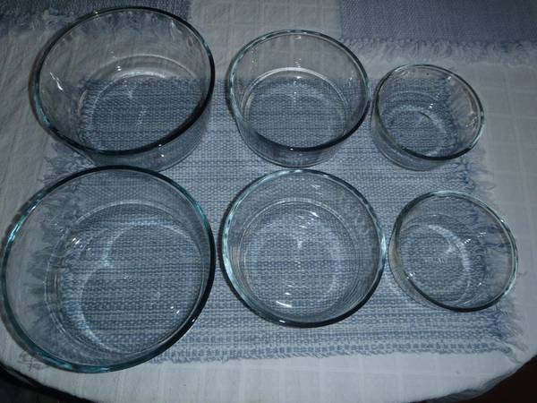 2 Pyrex Clear Glass Bowls Sets 1