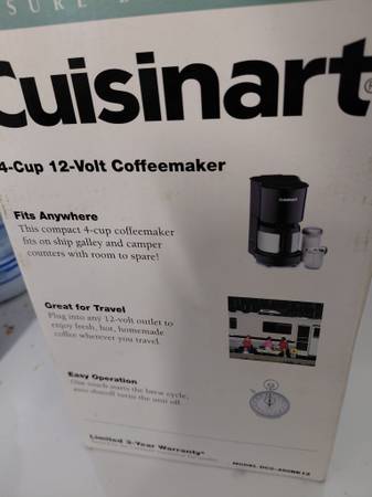 Cuisinart 12 volt 4 cup coffee maker. NEW. 1