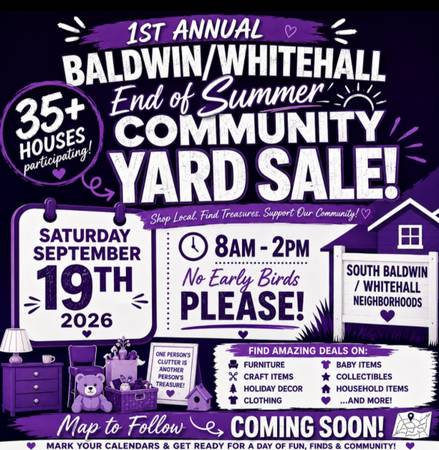 South Baldwin/Whitehall Community Yard Sales 1