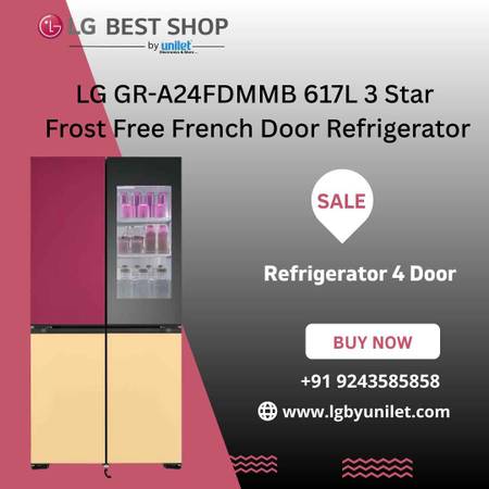 LG GR-A24FDMMB 617L 3 Star Frost Free French Door Refrigerator 1