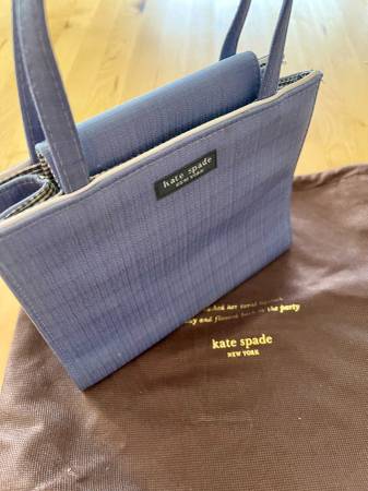 Vintage Kate Spade Sam Mini Box tote handbag, Blue 1