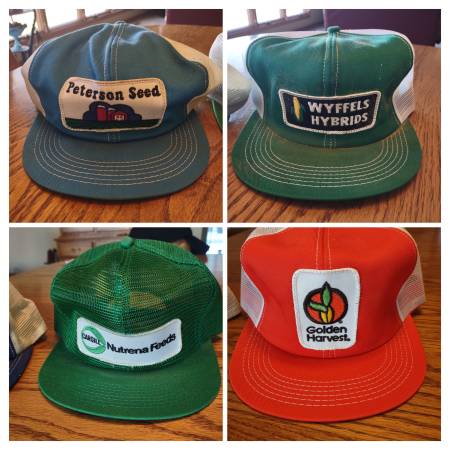 WTB Advertising Caps Seed Corn Tractor Hats Older with Patch 1