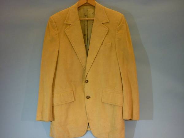 Men's Saks Fifth Ave Deerskin Suede Jacket Bone Buttons, Size 40 1