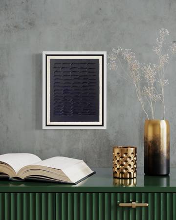 Textured Abstract dark blue Original Canvas Painting 1