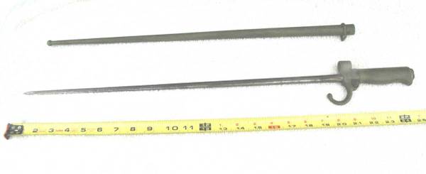 WW1 1886 LEBEL SWORD BAYONET & SCABBARD CRUCIFORM TYPE FRENCH ARMY 1