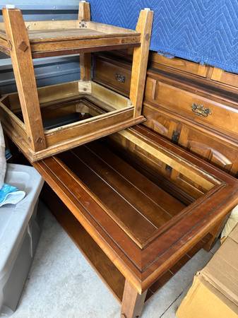 Coffee Table + 2 End Tables (Set) With Glass 1