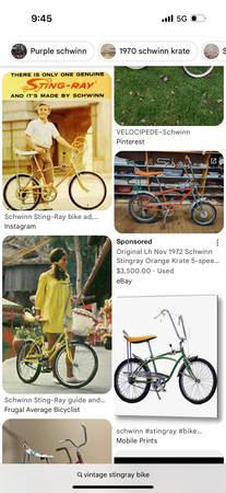 WANTED:LOOKING:BMX:bikes bike bicycles bicycle Stingray Schwinn KRATE 1