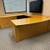 High End Woodtech Bow Front U Shaped Desk In Maple Wood With Storage 7 thumbnail
