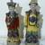 BEAUTIFUL PAIR OF CHINESE PAINTED CERAMIC STATUES OF STANDING FIGURES 1 thumbnail