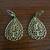 Gold Filigree Teardrop Dangle Drop Pierced Earrings 1 thumbnail
