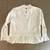 Zara White Cotton Blouse with dangling pearls and rhinetones-Small 6 thumbnail