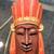 Mesoamerican Hand Painted Aztec Hanging Wall 12" Mask 1 thumbnail