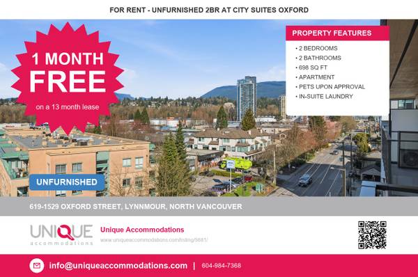 UniqueAccommodations.com ID:5681 Unfurnished Top-Floor 2 Bed 2 Bath wi 1