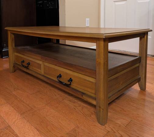 Pier 1 Solid Wood Coffee Table with Drawers 1