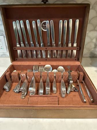 Silver plated Flatware set assorted items Silverware 1