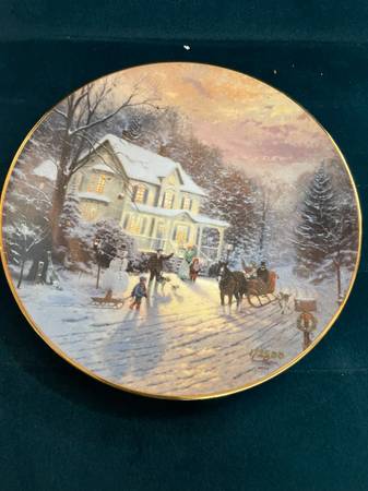 "Sleighride Home" Thomas Kinkade collectors plate 1