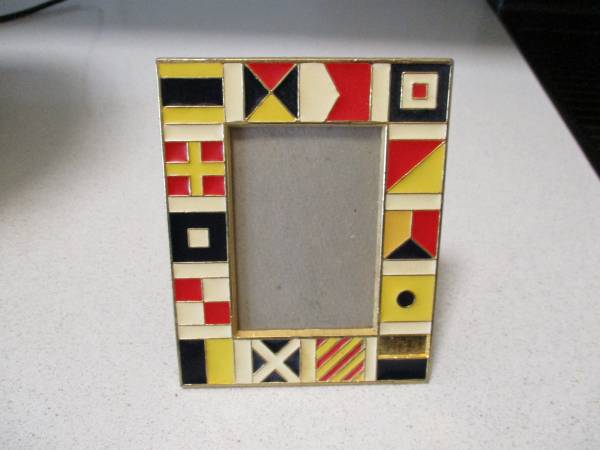 Enamel square nautical frame 1