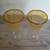 Pair Studio Art  Hand Blown Bubble Amber Water Wine Goblets Glasses 1 thumbnail