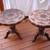 Wood round side tables 2 PC-with carved wood and brass and copper inla 4 thumbnail