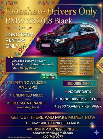 Rideshare Driver Car Rentals 1