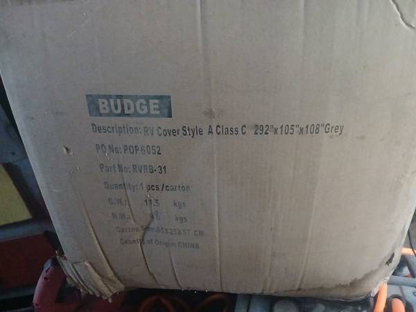 Budge RV cover class c 292x105x108 Grey sealed 1