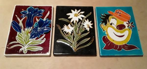 Ceramic Tile Wall Decor/Decoration/ Art Clown and Flowers 1