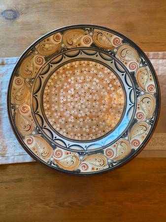 SHOWPIECE Large Platter /Artist Painted Ceramic, Wall Hanging 1
