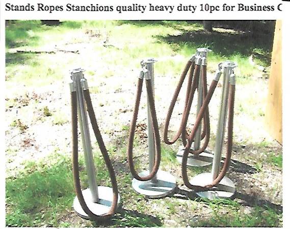 Stanchions Ropes Stands 10 pieces Commercial  heavy duty 1