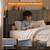 Full Size Corner Bed Frame with Storage and RGB LED Lights, Grey Upholstered Ful 5 thumbnail