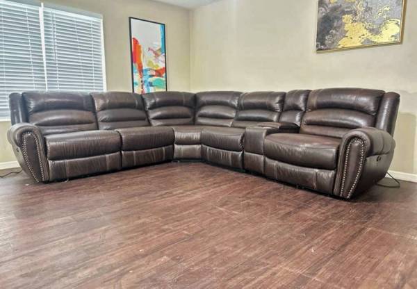 Leather Sectional Sofa Couch 1